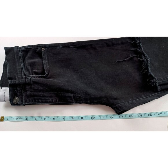 Current Elliott Womens Straight Denim Jeans Black High Waist Raw Hem Size 27 - Picture 11 of 13